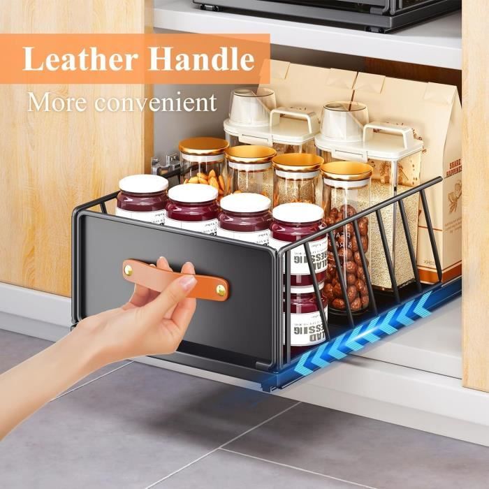 Tiroir Coulissant Adhésif Pour Placard - Organisateur De Cuisine Extensible 34-48 Cm (Profondeur 42 Cm) - 14