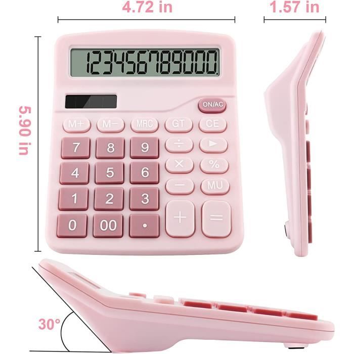 Calculatrice De Bureau Genie 840 – 10 Chiffres, Double Alimentation Solaire/Batterie, Design Vert Compact & Fun