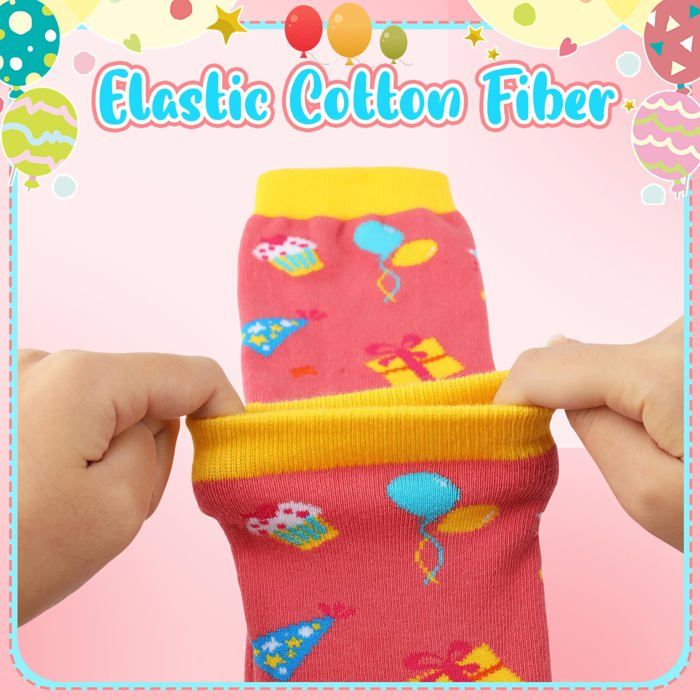 Chaussettes anniversaire rouge-cadeau pour filles garçons 10 ans, sympa