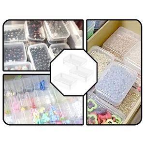 Boîte De Rangement Transparente XL 35.5 X 23 X 5 Cm – Compartiments Amovibles – Idéal Pêche, Perles, Élastiques, Couture