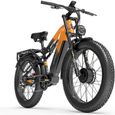 Vélo électrique Lankeleisi MG800 MAX Orange 2000W moteurs 20AH batterie 26" pouces gros pneu Fat Bike VTT-0