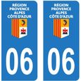 Lot De 4 Autocollants 06 Alpes-Maritimes - Dimensions Plaque Immatriculation, Résistants Aux Intempéries