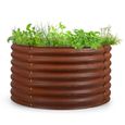 Potager surélevé de jardin - Blumfeldt Rust Grow - Pour la culture de fleurs, d'herbes et de légumes - 100 x 60 cm-0