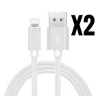CHARGEUR CABLE USB POUR IPHONE 5 5S SE 2020 7 8 PLUS 11 X XS XR 12 PRO MAX MINI 13 14 PACK 2 PCS BLANC 1M GHL TECH
