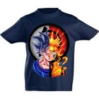 KDO02 T-SHIRT ENFANT PERSONNALISÉ DRAGON BALL Z, SON GOKU, NARUTO, COULEUR BLEU