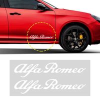 Autocollants Alfa Romeo pour Portes ou Carrosserie, Blanc, 25 cm, 2 Pièces