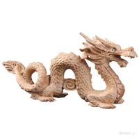 Statue de Dragon en bois, décoration pour bureau, cheminée, salon
