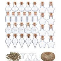 Objets décoratifs,Mini bouteilles de vœux en verre transparent avec bouchon en liège,50 pièces,petits pots,pour - B[D78168669]