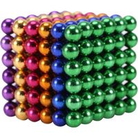 Cube magnétique magique Boules magnétiques en néodyme 216 billes 5mm 6 couleurs HB016
