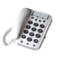 Téléphone filaire amplifié GEEMARC DALLAS 10 à larges touches pour seniors - Blanc
