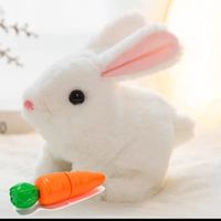 Lapin en peluche pour enfants, les lapins peuvent marcher et parler, lapin en peluche de Pâques, jouets éducatifs interactifs p N°2