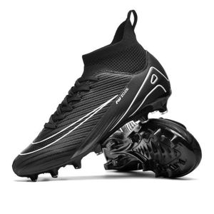 CHAUSSURES DE FOOTBALL Chaussures de football unisexes pour gazon ECELEN - Antidérapantes et résistantes - Crampons longs - Noir