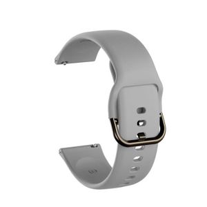 BRACELET MONTRE CONNEC. couleur Gris taille 20mm Bracelet en Silicone pour