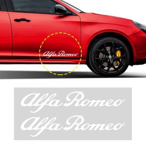 2 x ALFA MITO chrome vinyle portière de voiture autocollants stickers pilier adhésif graphique 