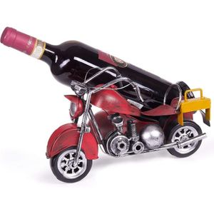 Porte-bouteille moto avec side-car - en bois - Label Emmaüs