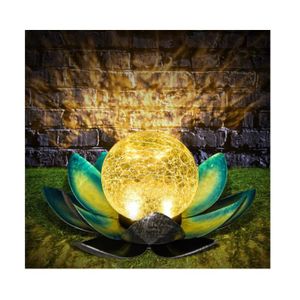 DÉCORATION LUMINEUSE Lampe Solaire Jardin Lotus Décoratif - Fleur de Lo