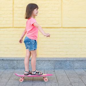 SKATEBOARD - LONGBOARD YN® Skateboard silencieux à quatre roues clignotant (rose) , Avec motif licorne 59*15*11cm pour enfant 6-12 ans