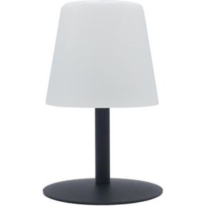 LAMPE DE JARDIN  Lampe de table LED sans fil Standy Mini Rock - Lumisky - H 25 cm - Gris et blanc