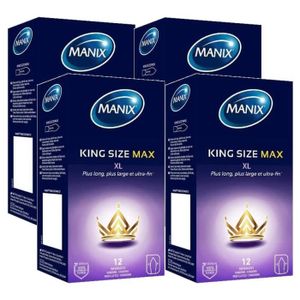 PRÉSERVATIF Lot de 4 Boîtes de 12 Préservatifs King Size Max