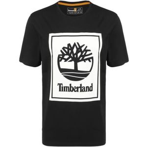T-SHIRT Tee-Shirt Timberland Stack Logo Noir/Blanc Homme