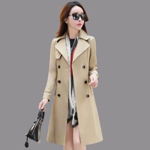 MANTEAU - CABAN Manteau,Trench Coat à simple boutonnage pour femme, manteau Long coupe vent, grande taille, printemps automne