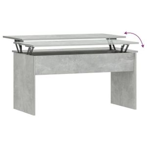 TABLE BASSE Table basse Gris béton 102x50,5x52,5 cm Bois d'ing