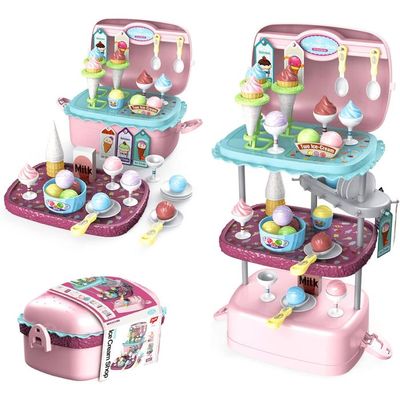 Glacier En Bois Pour Enfant – Jeu De Rôle Marchande De Crème Glacée – Comptoir, Cornets, Monnaie – Éducatif Dès 3 Ans