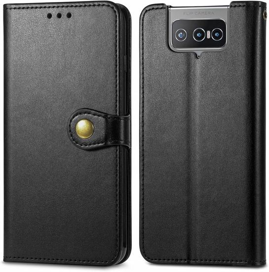 Étui Ceinture Holster Pour Asus Zenfone 8 Flip – Cuir Synthétique Et Feutre – Noir Avec Boucle – Neuf