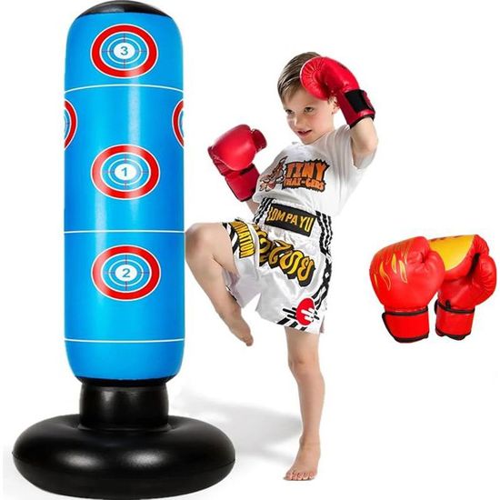 Sac de Frappe Enfant, 160 cm Gonflable Sac de Boxe Enfant