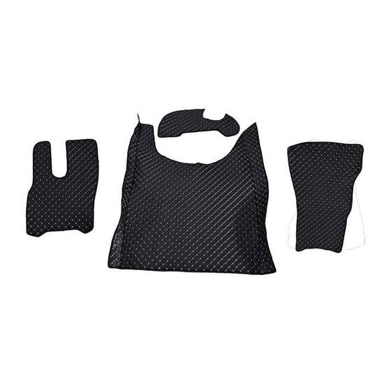 Set De 3 Rideaux Camion DAF - Peluche Noire Avec Pompons Blancs - Pare-Soleil Et Portières