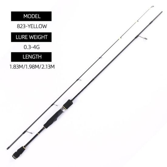 Canne à Pêche Spinning Exceler Solidtip - UL Extra Rapide 2.10m - Scion Plein Fibre Carbone - 2-10g