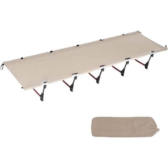 Lit Pliant De Camping Ultraléger Et Portable - Noir - Aluminium/Polyester - Pour Adultes