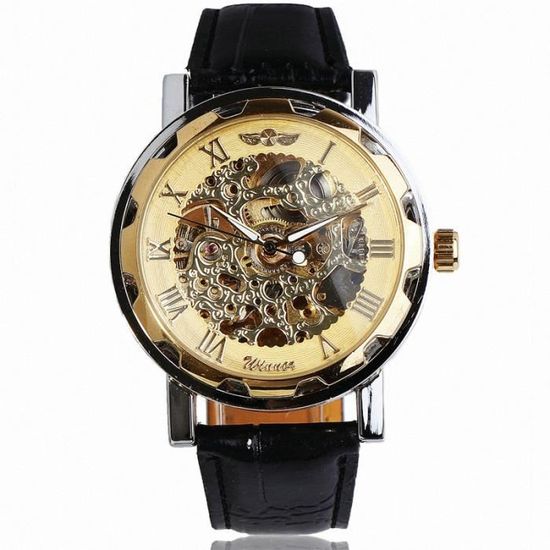 Montre De Poche Mécanique Infinite U - Squelette Argentée - Mouvement Manuel - Chaînes Incluses