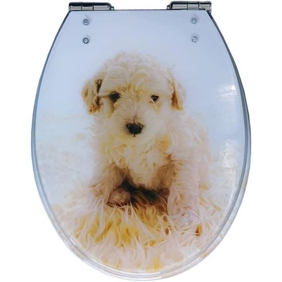 Wttfc Abattant WC En Résine Transparent,Couvercle WC Avec Frein De Chute,Dégagement Rapide Lunette WC,Siège De Toilette à Fermeture En Douceur,Charnière En Acier Inoxydable,Série Océan 3D,F