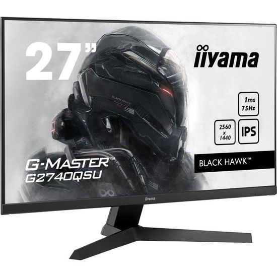 Ecran PC Gamer - IIYAMA G2740QSU-B1 G-Master Black Hawk - 27" QHD 2K - Dalle IPS - 1 ms - 75Hz - HDMI / DisplayPort - AMD FreeSync