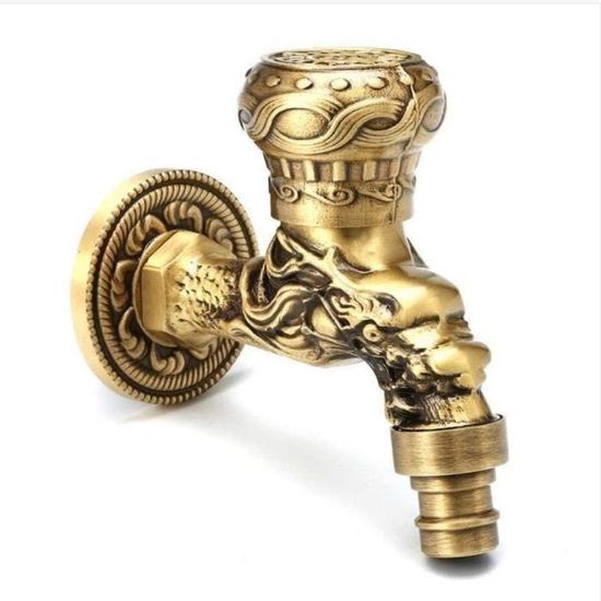 Robinet Extérieur Robinet Robinet Sculpté Montage Mural En Alliage De