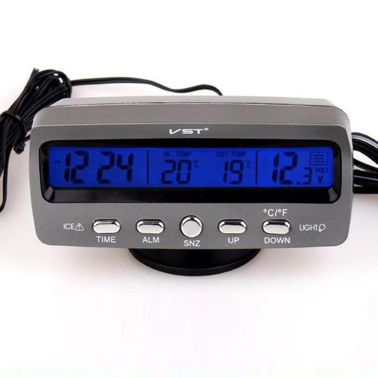 Horloge Numérique Universelle Moto 3 En 1 – 9V-24V Avec Thermomètre Et Voltmètre Affichage LED (sans Marque)