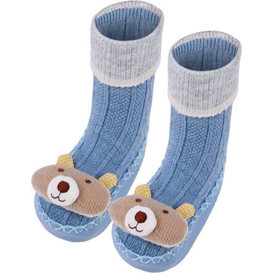 5 Paires Chaussettes Antidérapantes Bébé, Chaussettes à Imprimé Animal,  Chaussette Bébé tout-petit Nourrisson Convient Aux 1-3ans