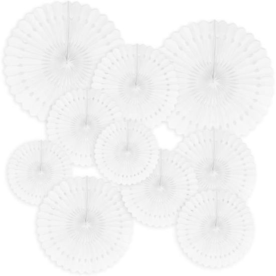 Lot 6 Éventails Papier à Suspendre - Décorations Murale Anniversaire Mariage, 20/30/40 Cm, Couleurs Vives