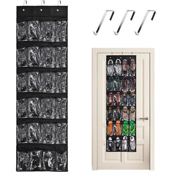 Range-chaussures Suspendu Avec 4 Crochets – 28 Poches En Filet – Gain De Place Pour Porte – Blanc – Pour Chambre, Salle De Bain - 12