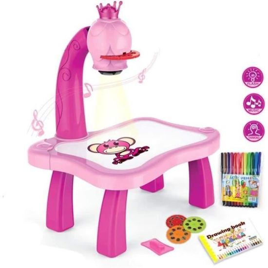 Projecteur De Dessin Pour Enfants - 32 Motifs, Lumière Ajustable - Apprentissage Du Dessin, Jeu Créatif - Bleu