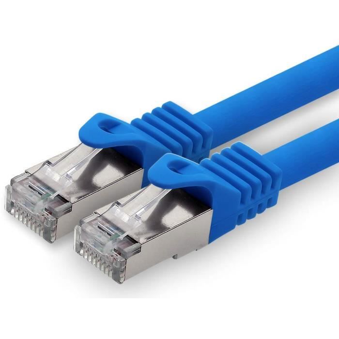 2m Câble réseau Cat 7 Lan Cat7 RJ45 10000 Mos bleu 1 pièce.[G876] Cdiscount