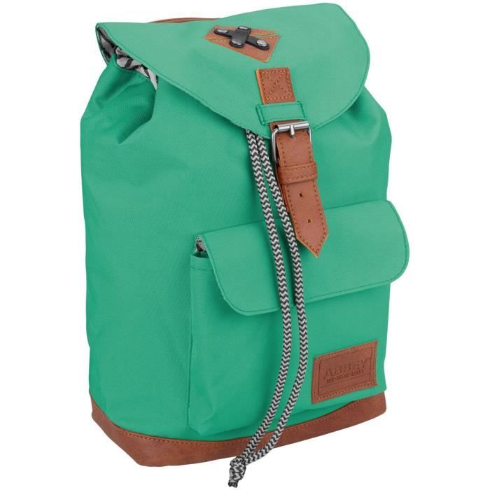 ABBEY Sac à dos du quotidien - Polyester 300T - Une poignée sur le dessus - Dim : 20 x 13 x 29 cm - Bleu Vert