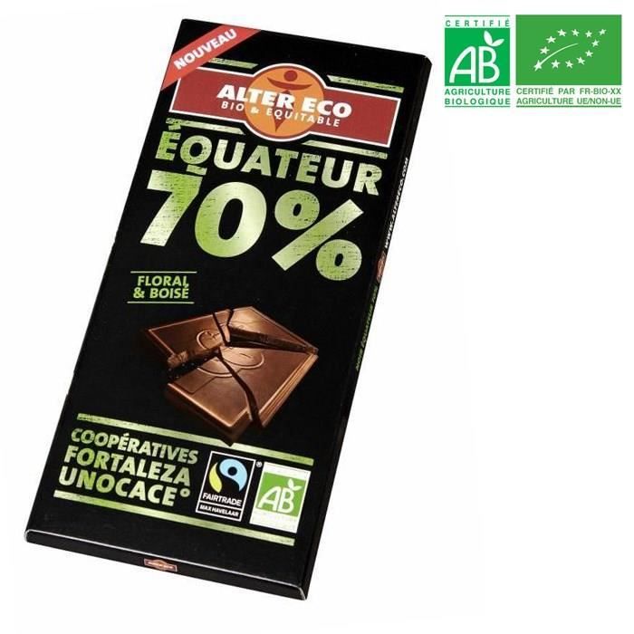 ALTER ECO Chocolat noir Equateur 70% Bio100g