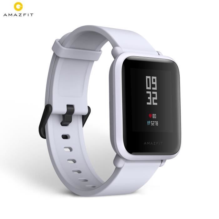 Montre intelligente Amazfit Bip Blanc 1.28'' Écran réfléchissant GPS+GLONASS Résistance à l’eau IP68