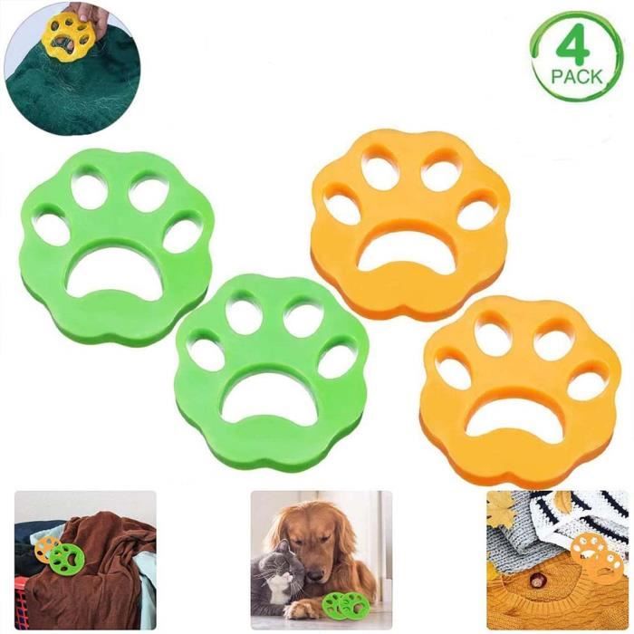 4PCS Boule Anti Poil,Poils Animaux Nettoyage Outil,Poil Machine à Laver Poussière et Les Débris de Attrape Poils Animaux Qui Collent