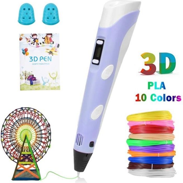 Stylo d'impression 3D + Filament PLA 10 couleurs