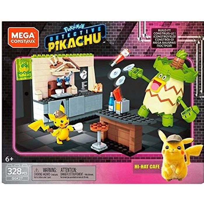 Mega Construx Pokemon Detective Pikachu, Hi-Hat Café, Jeu de Construction, 325 Pièces, pour Enfant dès 6 ans, GGK27 GGK27