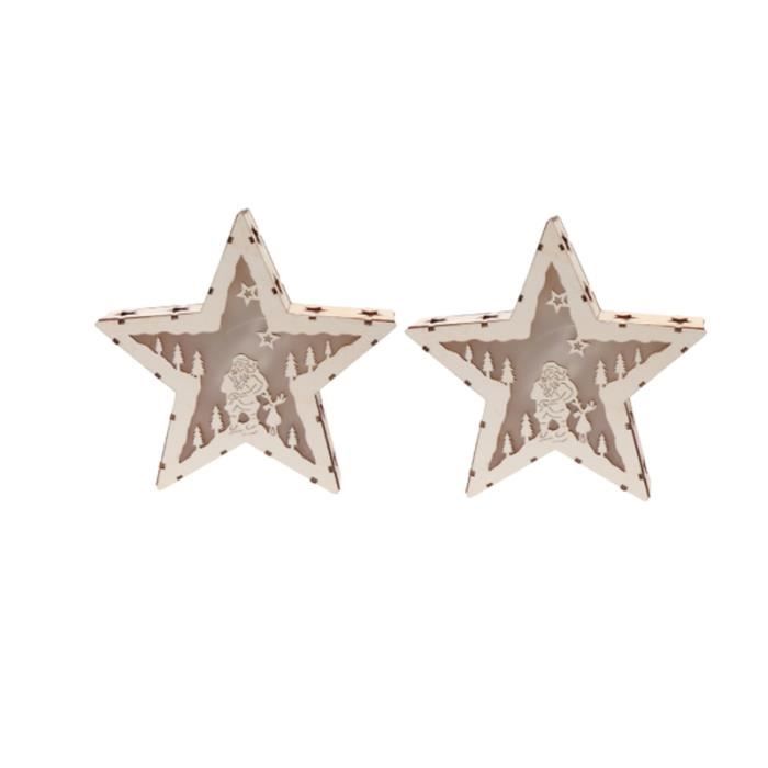 2 Pcs LED Pentagram Light Ornements de Noël lumineux Pentagramme en bois pour bar LIGHT TUBE - LED TUBE