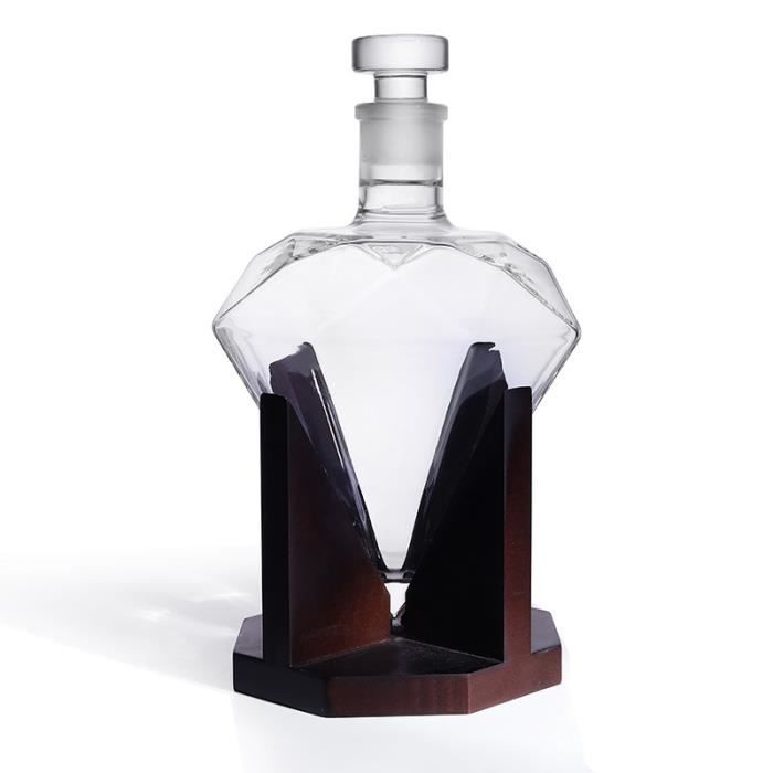 Carafe à Whisky 850ML, Coffret Cadeau Parfait Carafe à vin Carafe à Diamant